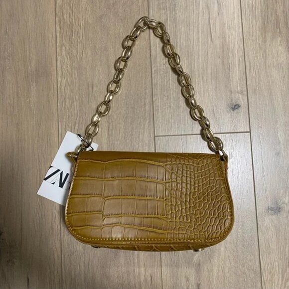 Zara Chain Strap Animal Embossed Shoulder Bag - Picture 2 of 6
